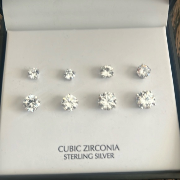 Giani Bernini cubic zirconia, sterling silver 4 sets of earrings - Picture 3 of 4